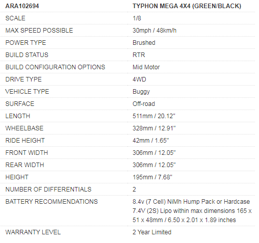 arrma typhon mega