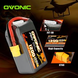 Ovonic 120C 22.2V 6S 1200mAh XT60 Plug For FPV Racing or Freestyle.