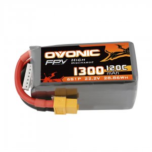 Ovonic 1300mah 6s 22.2v 120c lithium battery for FPV