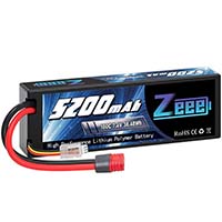 Zeee 7.4V 100C 5200mAh 2S Lipo Battery Deans T Connector with Housing for RC drag racing