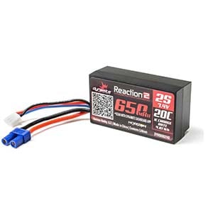 650mAh 2S 20C Hardcase LiPo Battery with EC2 Plug