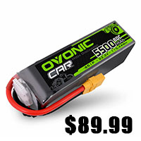 Ovonic 80C 6S 5500mAh LiPo Battery 22.2V with XT90 for RC Car