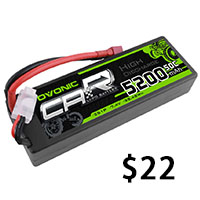 Ovonic Hard Case LiPo 2S 5200mAh 50C 7.4V with Deans for 110 &18 RC cars