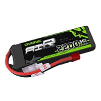OVONIC 2S 50C 7.4V 2200mAh LiPo Battery Pack with T Plug for traxxas boat