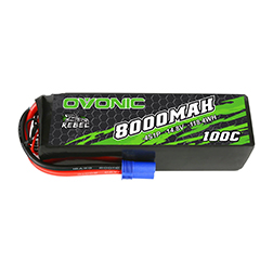 Ovonic Rebel 100C 14.8V 8000mAh 4S Lipo Battery EC5