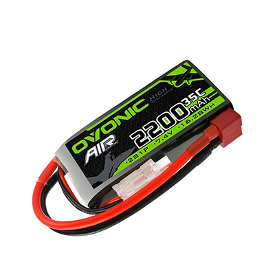 OVONIC 2S 35C 7.4V 2200mAh Short LiPo Battery Pack with T Plug For Airplane Helicopter