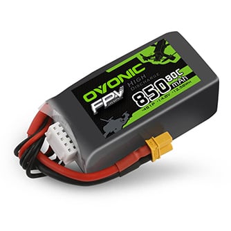 Ovonic 80C 4S 850mAh Lipo Battery 14.8V with XT30 Plug for Cinewhoops
