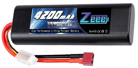 Zeee 2S Lipo Battery 4200mAh 7.4V 50C RC Battery with Deans T Plug