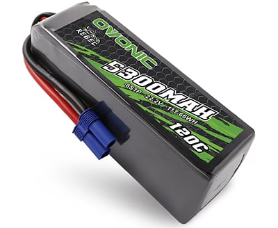 Ovonic Rebel 120C 6S 5300mAh 22.2V LiPo Battery with EC5 Plug for Arrma Outcast 6s
