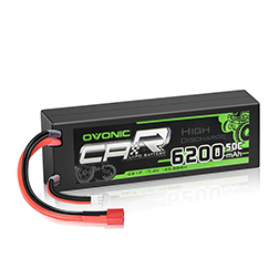 OVONIC 7.4V 6200mAh 2S1P 50C Hardcase Lipo Battery with Deans Plug for RC Car Trucks